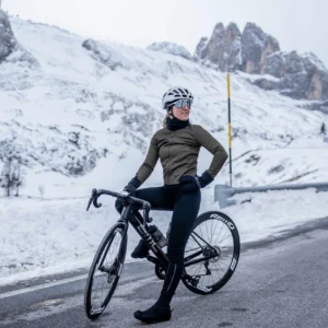 Rogelli CORE - damska zimowa kurtka rowerowa khaki - obrazek 12