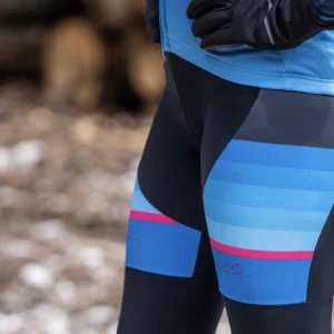 Rogelli IMPRESS II - damskie ocieplone spodnie rowerowe czarno-niebieskie - obrazek 14