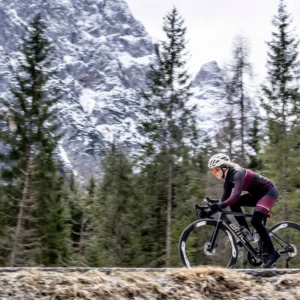 Rogelli IMPRESS II - damskie ocieplone spodnie rowerowe czarno-czerwone - obrazek 9