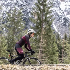 Rogelli IMPRESS II - damskie ocieplone spodnie rowerowe czarno-czerwone - obrazek 7