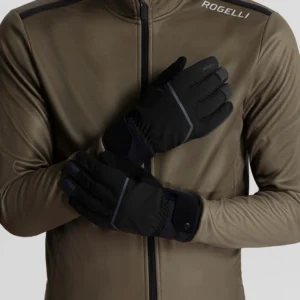Rogelli CRONOS - wiatroodporne zimowe rękawice rowerowe czarne - obrazek 2