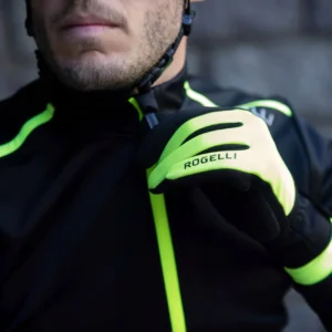 Rogelli CORE II - męskie ocieplane zimowe rękawiczki rowerowe żółte - obrazek 3
