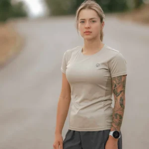 Rogelli CORE - damska koszulka sportowa beżowa - obrazek 5