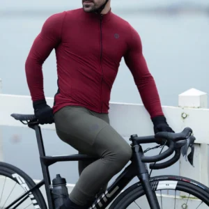 Rogelli SIGNATURE - męskie zimowe spodnie rowerowe z szelkami khaki - obrazek 11