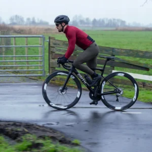 Rogelli SIGNATURE - męskie zimowe spodnie rowerowe z szelkami khaki - obrazek 5