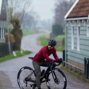 Rogelli SIGNATURE - męskie zimowe spodnie rowerowe z szelkami khaki - obrazek 9