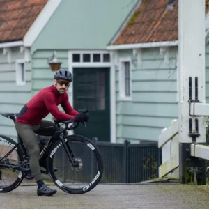 Rogelli SIGNATURE - męskie zimowe spodnie rowerowe z szelkami khaki - obrazek 10