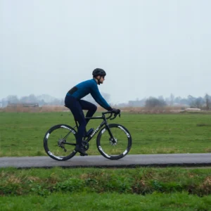 Rogelli SIGNATURE - męskie zimowe spodnie rowerowe z szelkami granatowe - obrazek 14