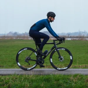 Rogelli SIGNATURE - męskie zimowe spodnie rowerowe z szelkami granatowe - obrazek 5