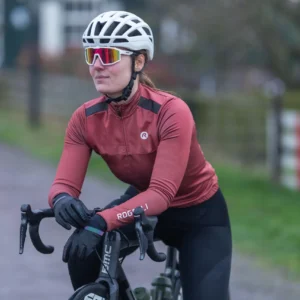 Rogelli MONO - damska bluza rowerowa DWR bordowa - obrazek 12