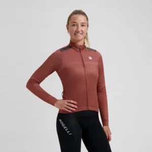 Rogelli MONO - damska bluza rowerowa DWR bordowa - obrazek 4