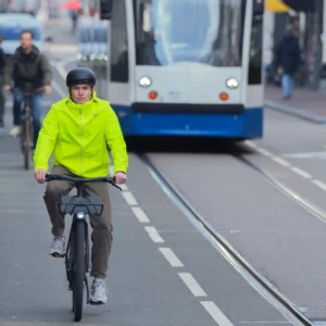 Rogelli COMMUTER CORE - przeciwdeszczowa kurtka rowerowa żółta - obrazek 4