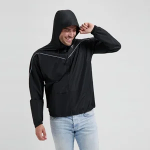 Rogelli COMMUTER ESSENTIAL - przeciwdeszczowa kurtka rowerowa czarna - obrazek 6