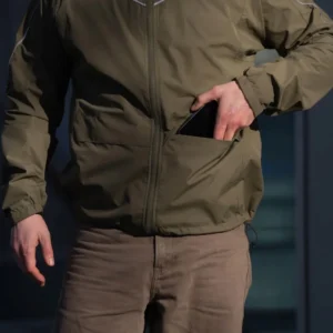 Rogelli COMMUTER ESSENTIAL - przeciwdeszczowa kurtka rowerowa khaki - obrazek 10