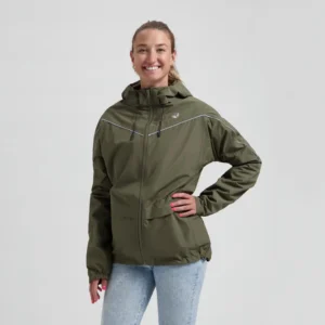 Rogelli COMMUTER ESSENTIAL - przeciwdeszczowa kurtka rowerowa khaki - obrazek 4