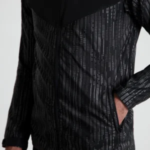 Rogelli ESSENTIAL HI VIS - męska kurtka do biegania DWR czarna - obrazek 5