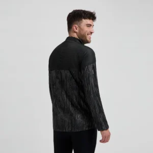 Rogelli ESSENTIAL HI VIS - męska kurtka do biegania DWR czarna - obrazek 7