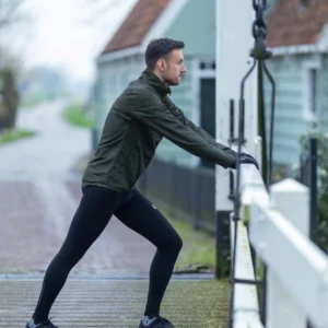 Rogelli ENJOY III - męska kurtka do biegania khaki - obrazek 10