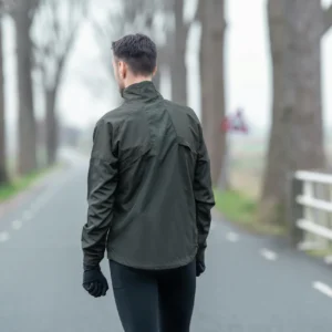 Rogelli ENJOY III - męska kurtka do biegania khaki - obrazek 8