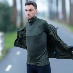 Rogelli ENJOY III - męska bluza do biegania khaki - obrazek 6