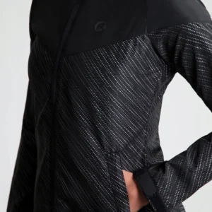 Rogelli ESSENTIAL HI VIS - damska kurtka do biegania czarna - obrazek 6