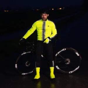 Rogelli ESSENTIAL HI VIS - męska zimowa kurtka rowerowa żółta - obrazek 10