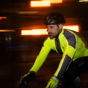 Rogelli ESSENTIAL HI VIS - męska zimowa kurtka rowerowa żółta - obrazek 12