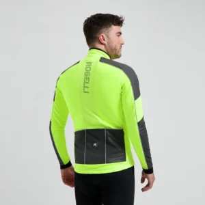 Rogelli ESSENTIAL HI VIS - męska zimowa kurtka rowerowa żółta - obrazek 4