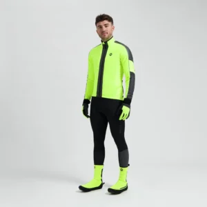 Rogelli ESSENTIAL HI VIS - męska zimowa kurtka rowerowa żółta - obrazek 5