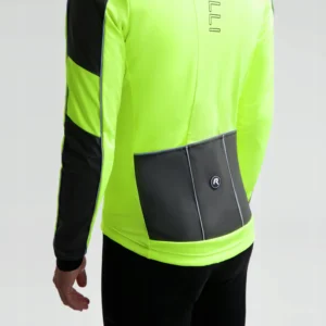 Rogelli ESSENTIAL HI VIS - męska zimowa kurtka rowerowa żółta - obrazek 6