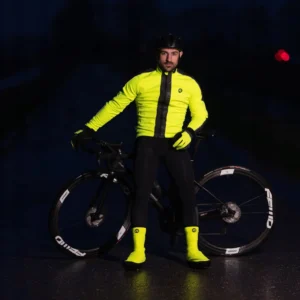 Rogelli ESSENTIAL HI VIS - męska zimowa kurtka rowerowa żółta - obrazek 8