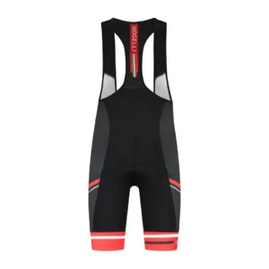 Rogelli GARA MOSTRO II - męskie spodenki rowerowe z szelkami i wkładką czarno-czerwone - obrazek 2