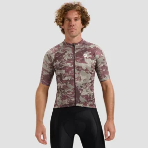 Rogelli ESSENTIAL GRAPHIC II - męska koszulka rowerowa bordowa - obrazek 4