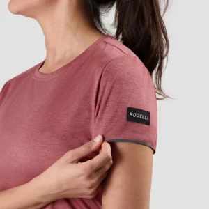 Rogelli DISTANCE - damska koszulka do biegania bordowa - obrazek 7