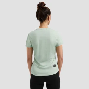 Rogelli DISTANCE - damska koszulka do biegania zielona - obrazek 5