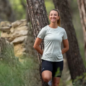 Rogelli DISTANCE - damska koszulka do biegania zielona - obrazek 10