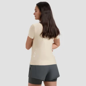 Rogelli ESSENTIAL - damska koszulka do biegania beżowa - obrazek 5