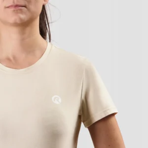 Rogelli ESSENTIAL - damska koszulka do biegania beżowa - obrazek 6