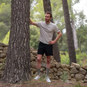 Rogelli DISTANCE - męska koszulka do biegania beżowa - obrazek 11