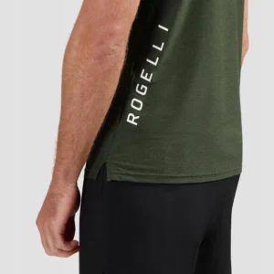 Rogelli ESSENTIAL - męska koszulka do biegania khaki - obrazek 7