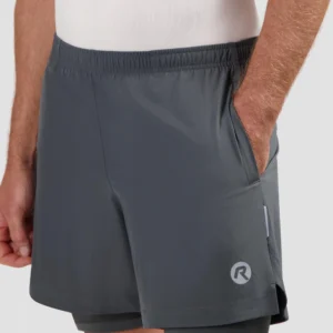 Rogelli ESSENTIAL - męskie spodenki do biegania 2w1 szare - obrazek 8