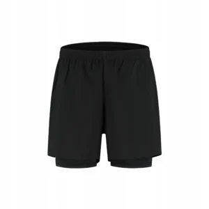 Rogelli DISTANCE - męskie spodenki do biegania 2w1 czarne - obrazek 1