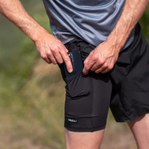 Rogelli DISTANCE - męskie spodenki do biegania 2w1 czarne - obrazek 11