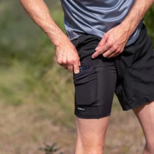 Rogelli DISTANCE - męskie spodenki do biegania 2w1 czarne - obrazek 9