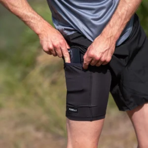 Rogelli DISTANCE - męskie spodenki do biegania 2w1 czarne - obrazek 10