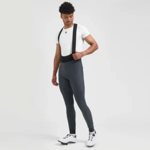 Rogelli SIGNATURE - męskie zimowe spodnie rowerowe z szelkami szare - obrazek 5