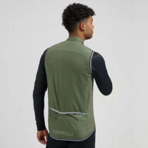 Rogelli CORE - męska wiatroodporna kamizelka rowerowa khaki - obrazek 5
