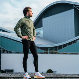 Rogelli CORE - męska wiatroodporna kurtka do biegania khaki - obrazek 11