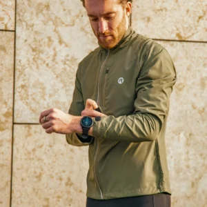 Rogelli CORE - męska wiatroodporna kurtka do biegania khaki - obrazek 14