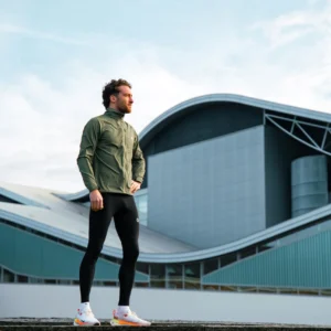 Rogelli CORE - męska wiatroodporna kurtka do biegania khaki - obrazek 16